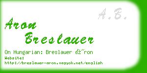 aron breslauer business card